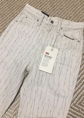 26 Beden ten rengi Renk Levis Desenli Denim Pantolon