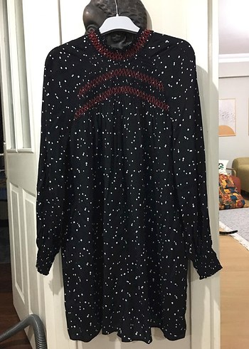 Kadın Siyah Puantiyeli Kısa Tulum Elbise - Görsel 2