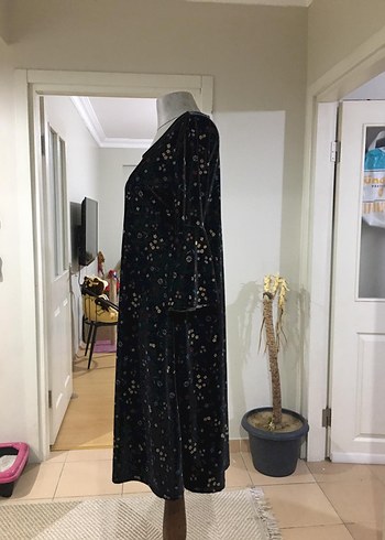 Kadın Siyah Desenli Günlük Elbise - Görsel 4