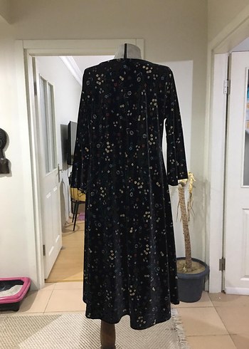 Kadın Siyah Desenli Günlük Elbise - Görsel 3