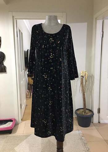 Kadın Siyah Desenli Günlük Elbise - Görsel 2