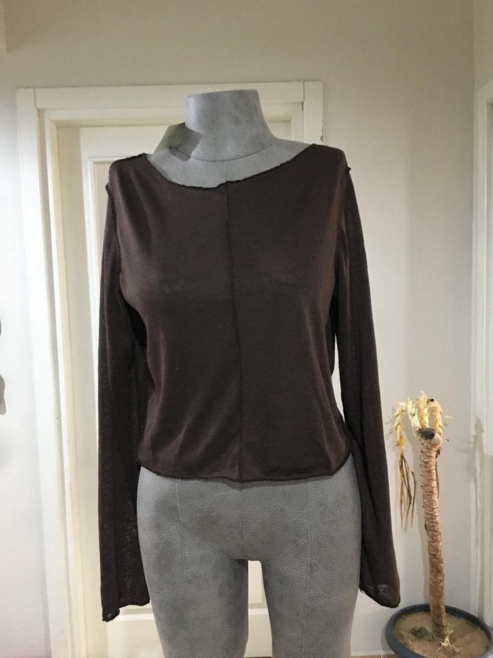 Kahverengi Kadın Bluz - Görsel 2