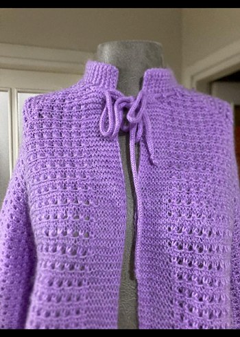 Mor Örgü Salaş Hırka - Görsel 3