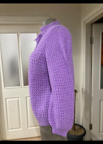 Mor Örgü Salaş Hırka - Görsel 5