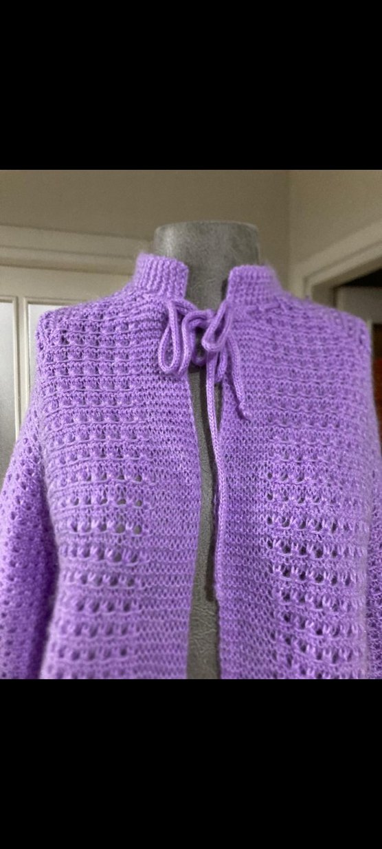 Mor Örgü Salaş Hırka - Görsel 3