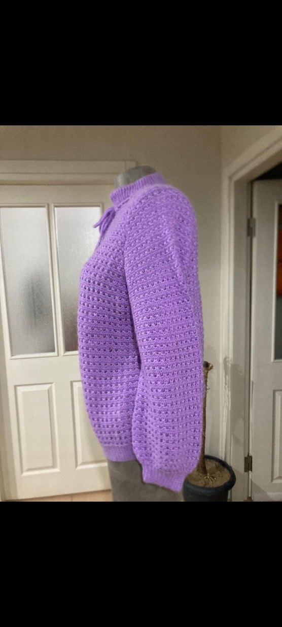 Mor Örgü Salaş Hırka - Görsel 5