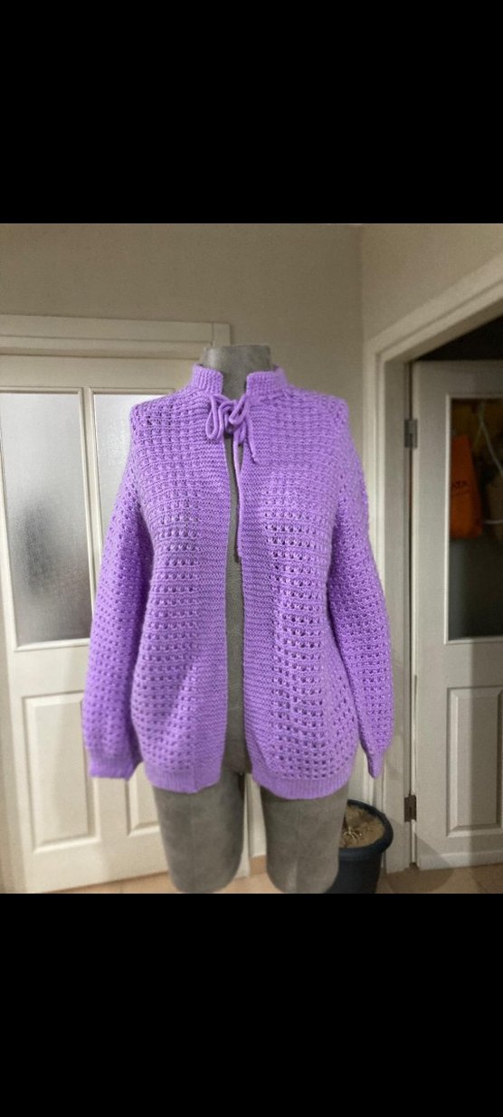 Mor Örgü Salaş Hırka - Görsel 2