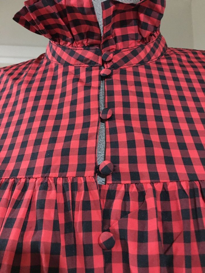 Bordo Kareli Midi Elbise - Görsel 4