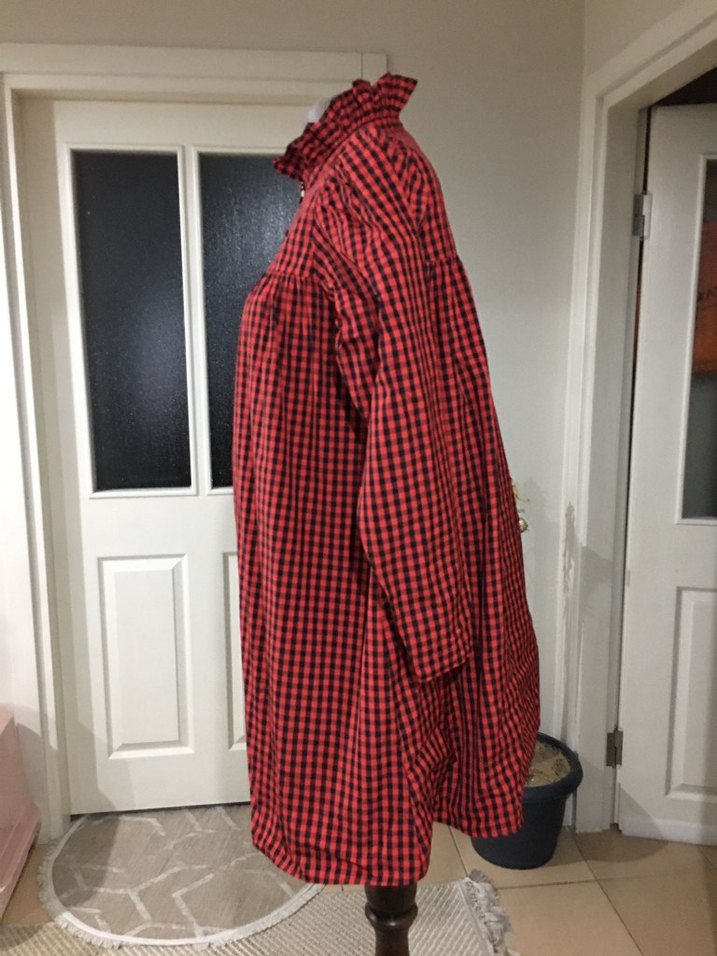 Bordo Kareli Midi Elbise - Görsel 3