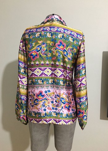 Bohem Desenli Uzun Kollu Kadın Gömlek - Görsel 6