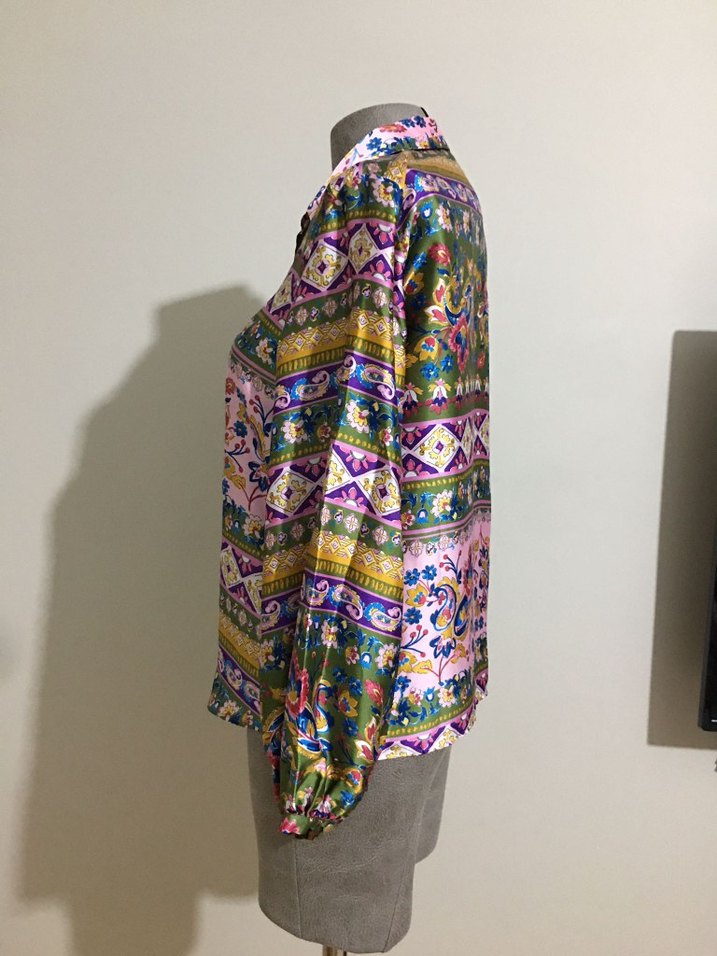 Bohem Desenli Uzun Kollu Kadın Gömlek - Görsel 4