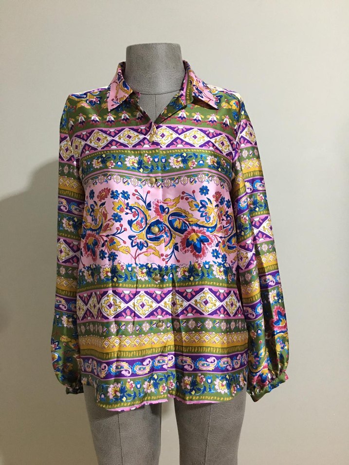 Bohem Desenli Uzun Kollu Kadın Gömlek - Görsel 2