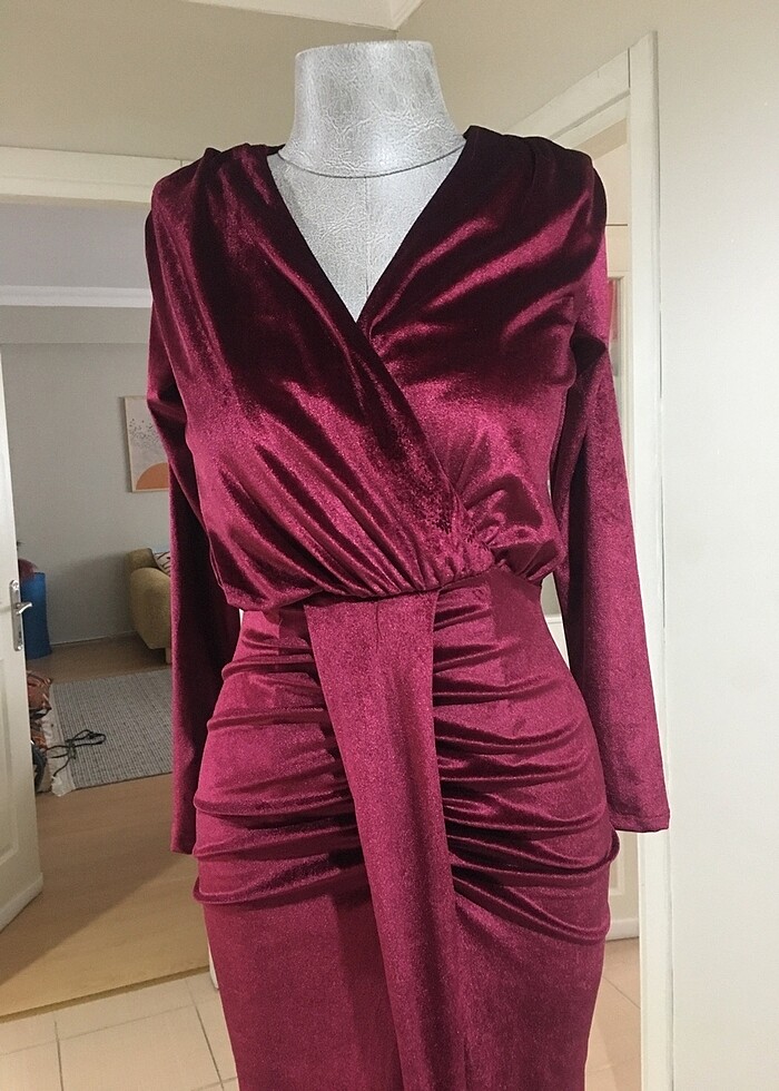 Kadife elbise - Görsel 2