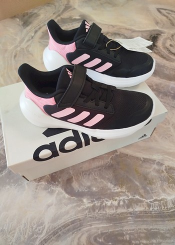 Kız Çocuk Pembe Siyah Adidas Spor Ayakkabı - Görsel 2
