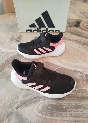 Kız Çocuk Pembe Siyah Adidas Spor Ayakkabı - Görsel 6