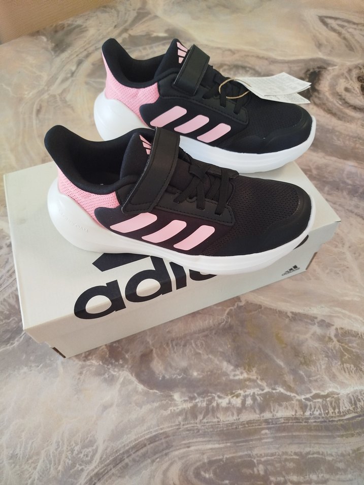 Kız Çocuk Pembe Siyah Adidas Spor Ayakkabı - Görsel 2