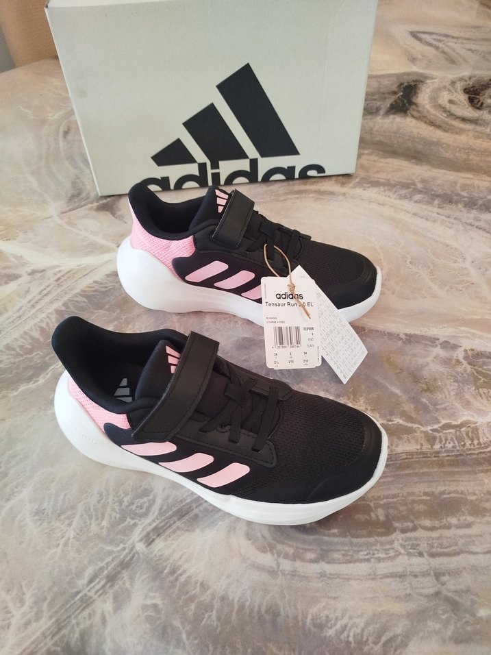 Kız Çocuk Pembe Siyah Adidas Spor Ayakkabı - Görsel 4