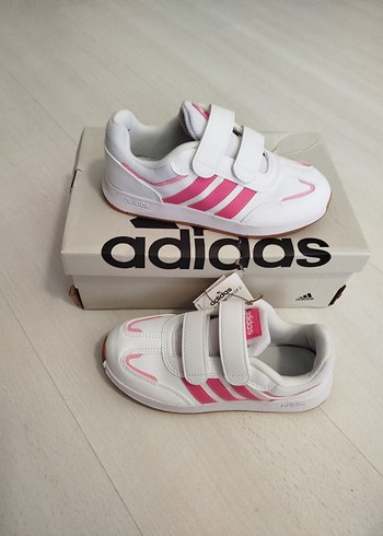 Kız Çocuk Beyaz Pembe Adidas Spor Ayakkabı - Görsel 4