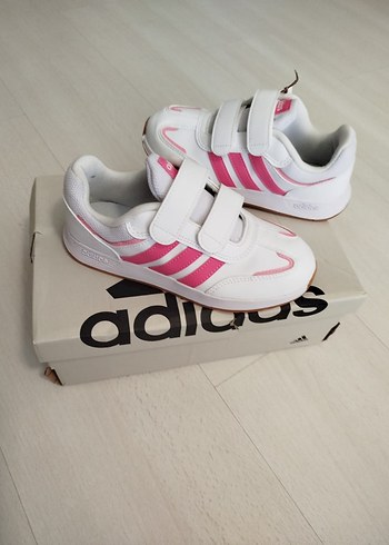 Kız Çocuk Beyaz Pembe Adidas Spor Ayakkabı - Görsel 3