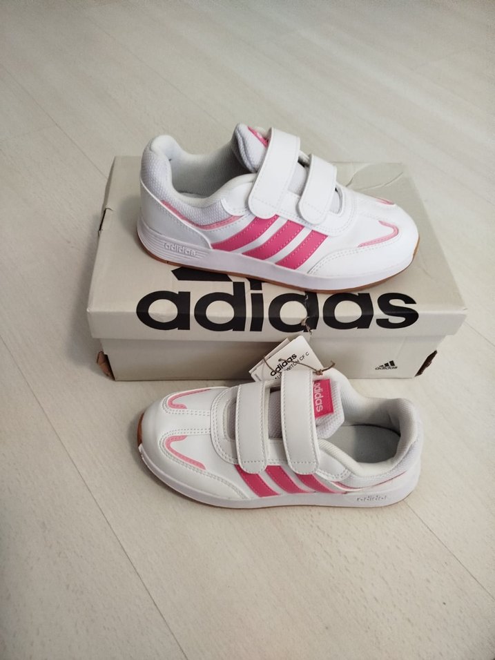Kız Çocuk Beyaz Pembe Adidas Spor Ayakkabı - Görsel 4