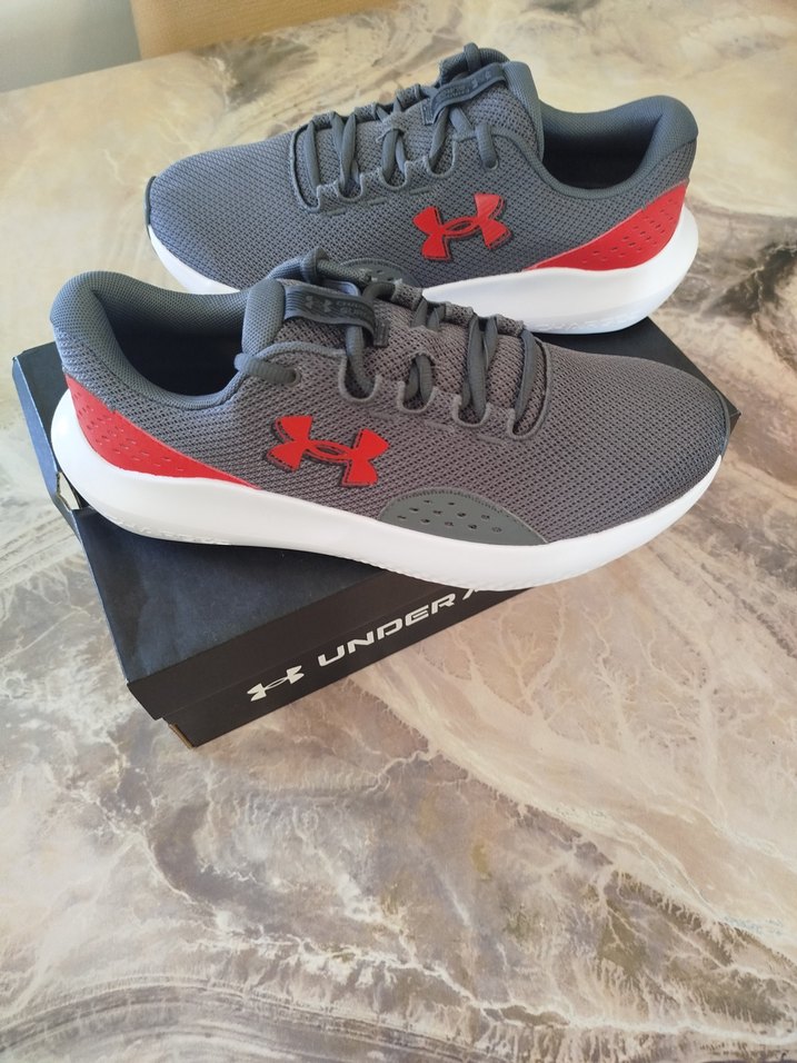 Under Armour Gri Kırmızı Erkek Spor Ayakkabı - Görsel 4