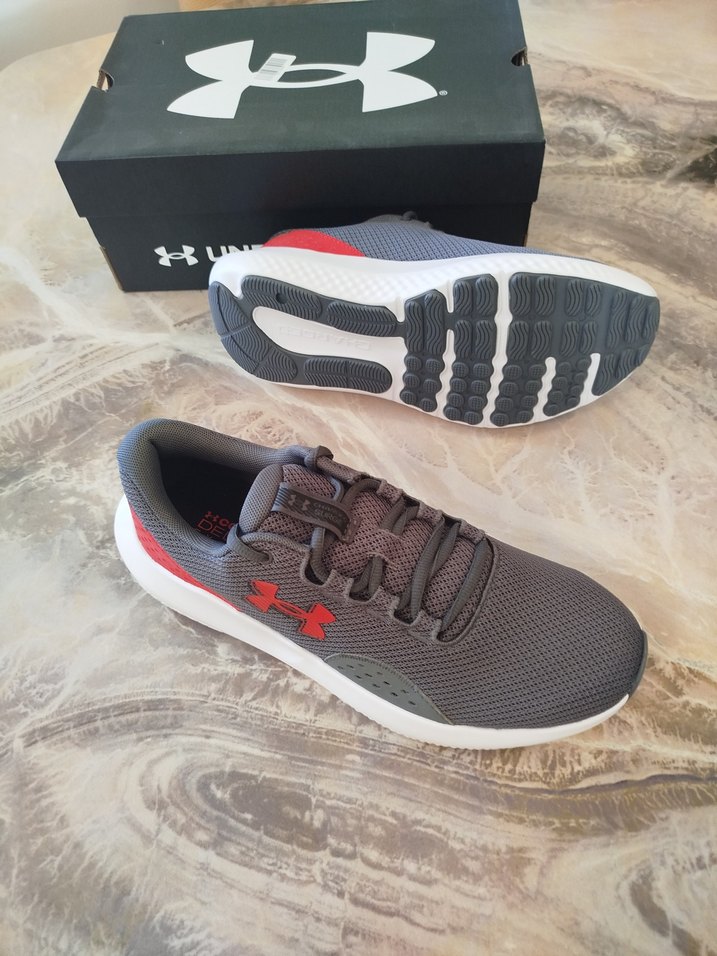 Under Armour Gri Kırmızı Erkek Spor Ayakkabı - Görsel 2