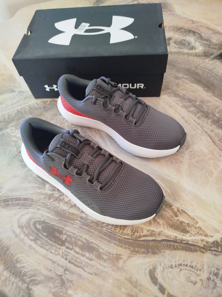 Under Armour Gri Kırmızı Erkek Spor Ayakkabı - Görsel 5