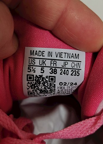 Kız Çocuk Pembe Adidas Bağcıklı Spor Ayakkabı 38 numara - Görsel 5