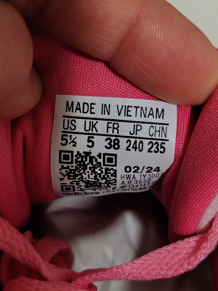 Kız Çocuk Pembe Adidas Bağcıklı Spor Ayakkabı 38 numara - Görsel 5