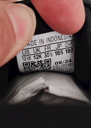 Erkek Çocuk Siyah Spor Ayakkabı Velcro 30.5 numara - Görsel 6