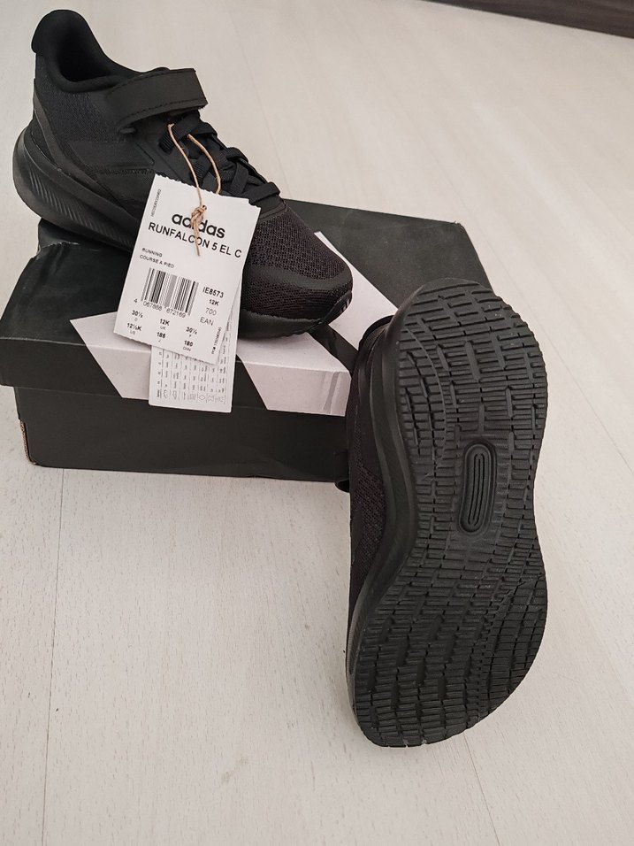 Erkek Çocuk Siyah Spor Ayakkabı Velcro 30.5 numara - Görsel 5