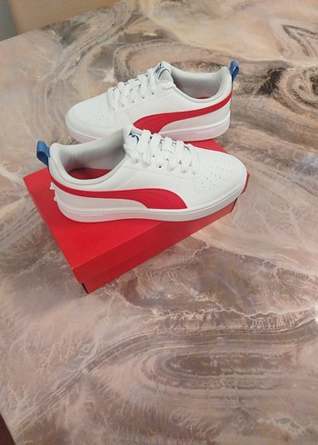 Beyaz Puma Renkli Detaylı  Spor Ayakkabı - Görsel 3