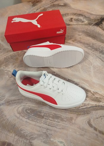 Beyaz Puma Renkli Detaylı  Spor Ayakkabı - Görsel 4