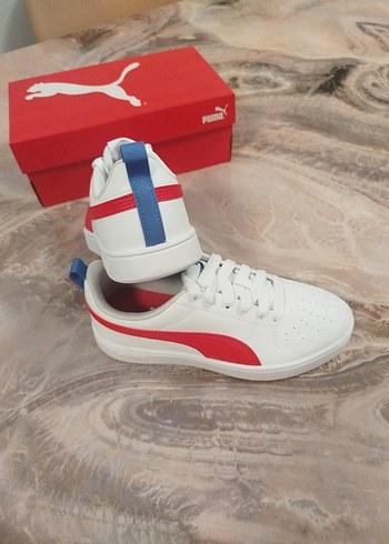 Beyaz Puma Renkli Detaylı  Spor Ayakkabı - Görsel 5