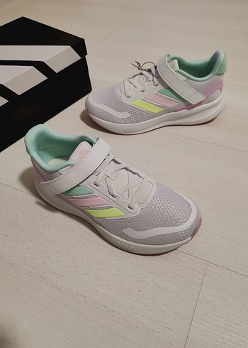 Kız Çocuk Beyaz Pastel Renkli Velcro Spor Ayakkabı - Görsel 4