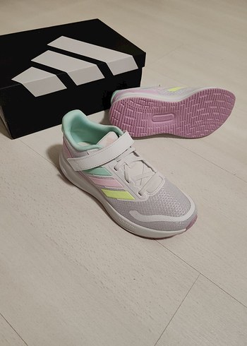 Kız Çocuk Beyaz Pastel Renkli Velcro Spor Ayakkabı - Görsel 6