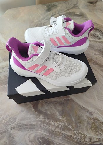 Kız Çocuk Pembe Gri Cırtlı Spor Ayakkabı - Görsel 2