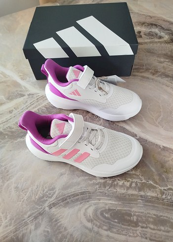 Kız Çocuk Pembe Gri Cırtlı Spor Ayakkabı - Görsel 4