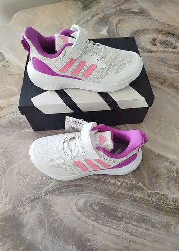 Kız Çocuk Pembe Gri Cırtlı Spor Ayakkabı - Görsel 3