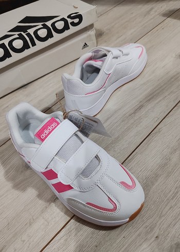 Beyaz Pembe Kız Çocuk Adidas Spor Ayakkabı - Görsel 5