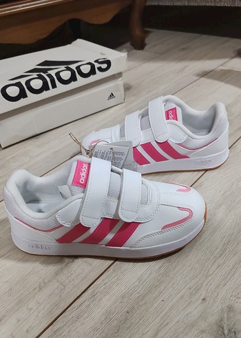 Beyaz Pembe Kız Çocuk Adidas Spor Ayakkabı - Görsel 7