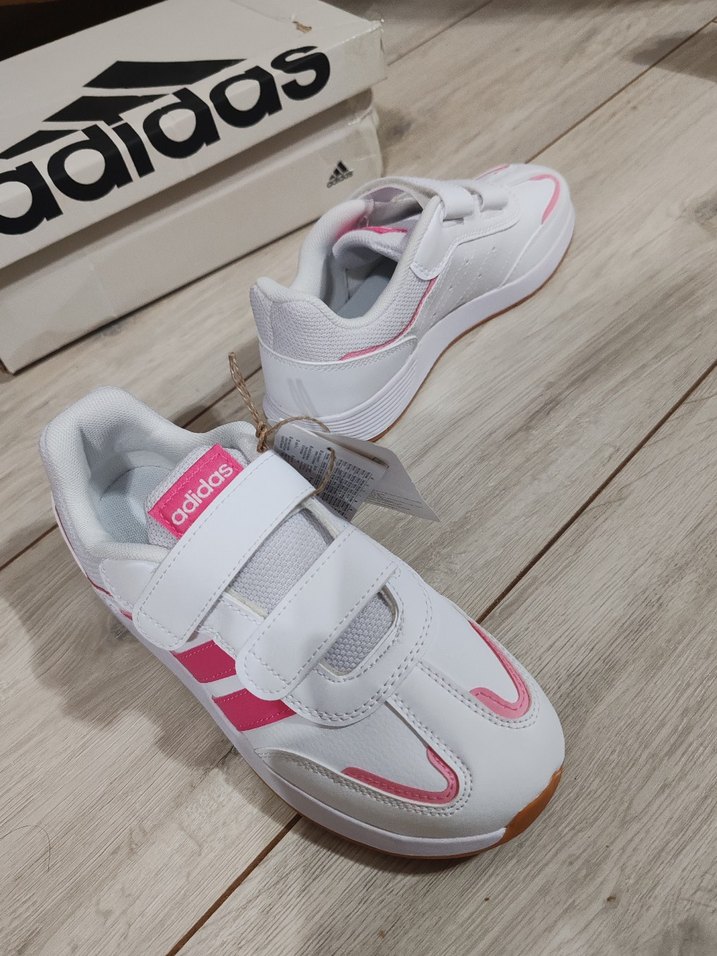 Beyaz Pembe Kız Çocuk Adidas Spor Ayakkabı - Görsel 5