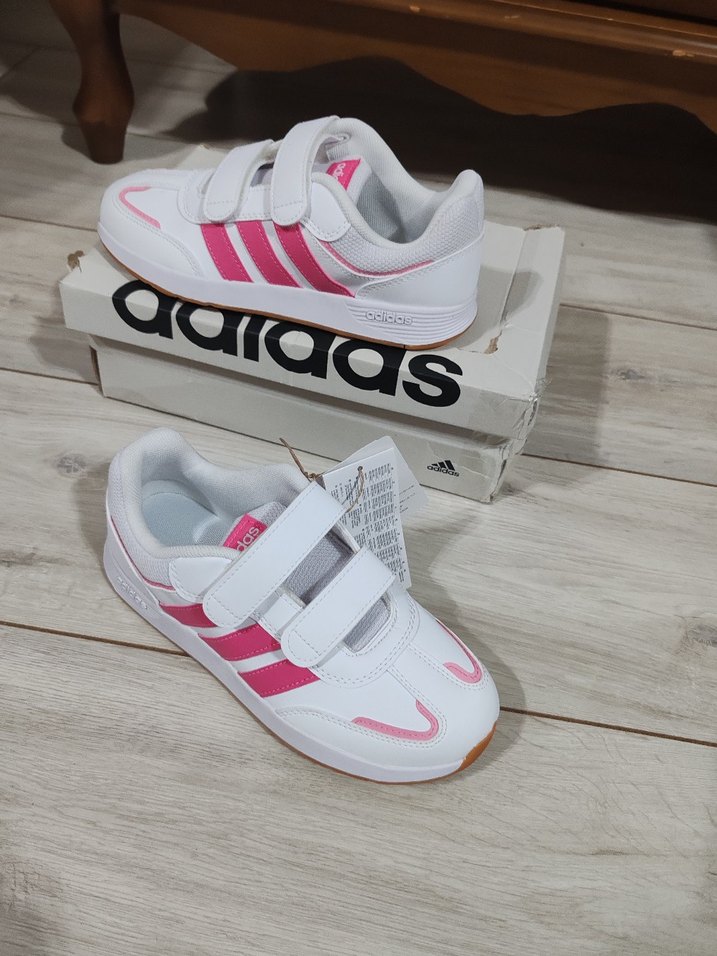 Beyaz Pembe Kız Çocuk Adidas Spor Ayakkabı - Görsel 4