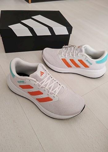 Erkek Beyaz Turuncu Spor Ayakkabı 41.5 numara - Görsel 3