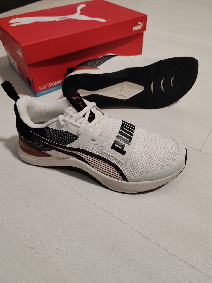 Beyaz Puma Spor Ayakkabı Velcro Detaylı - Görsel 2