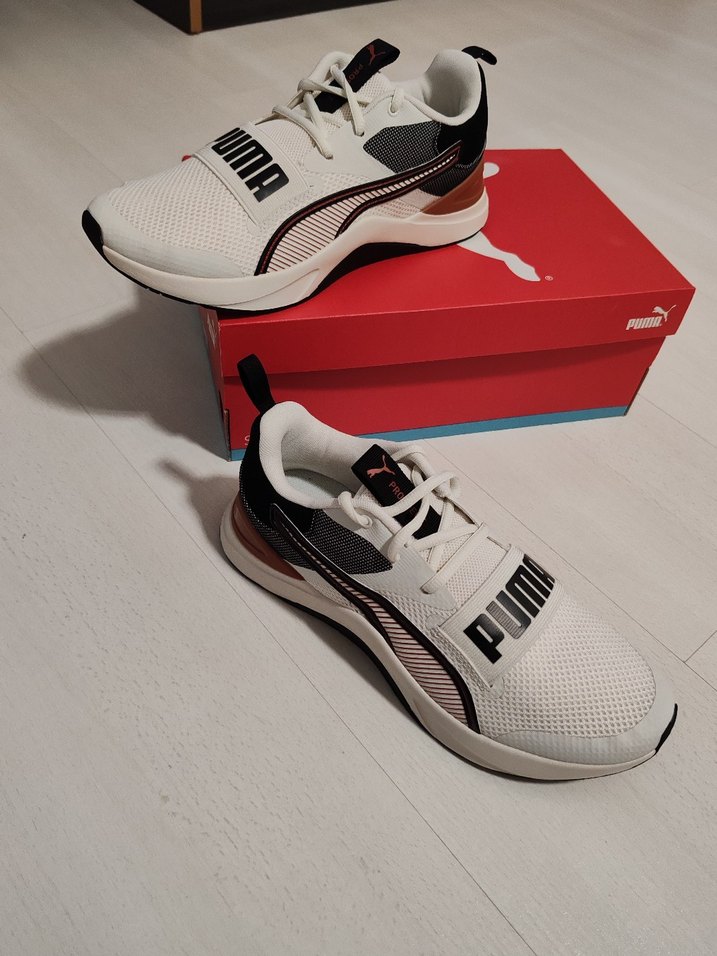 Beyaz Puma Spor Ayakkabı Velcro Detaylı - Görsel 4