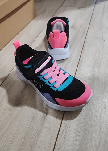 Renkli Kız Çocuk Spor Ayakkabı Velcro Bağcıklı - Görsel 3