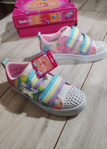 Renkli Kız Çocuk Spor Ayakkabısı Velcro - Görsel 4