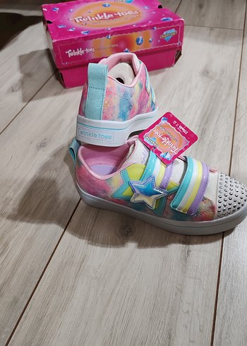 Renkli Kız Çocuk Spor Ayakkabısı Velcro - Görsel 3