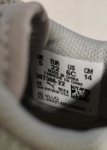 Kız Çocuk Gri Puma Spor Ayakkabı Velcro - Görsel 2